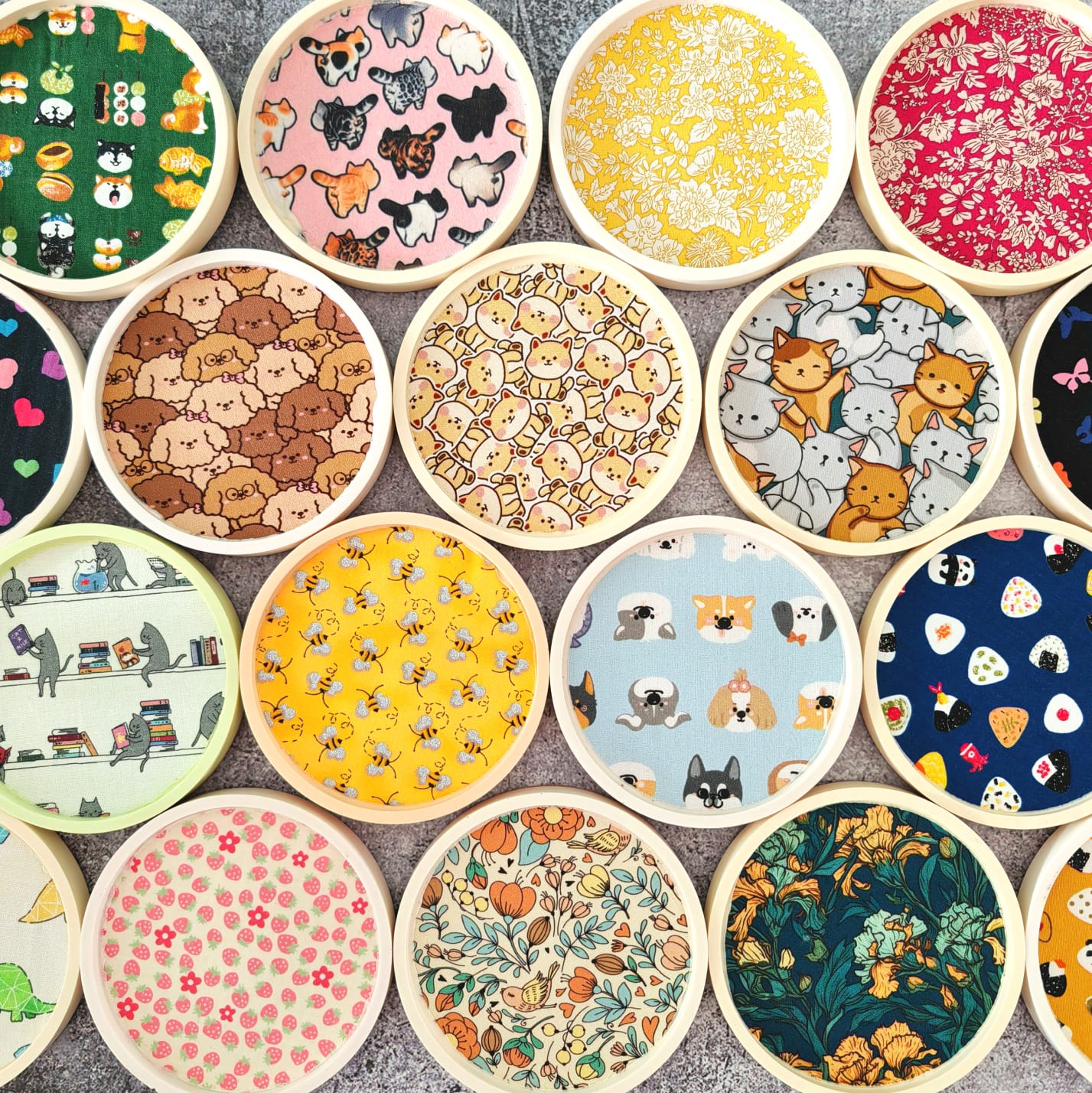 Jesmonite-Fabric Coasters