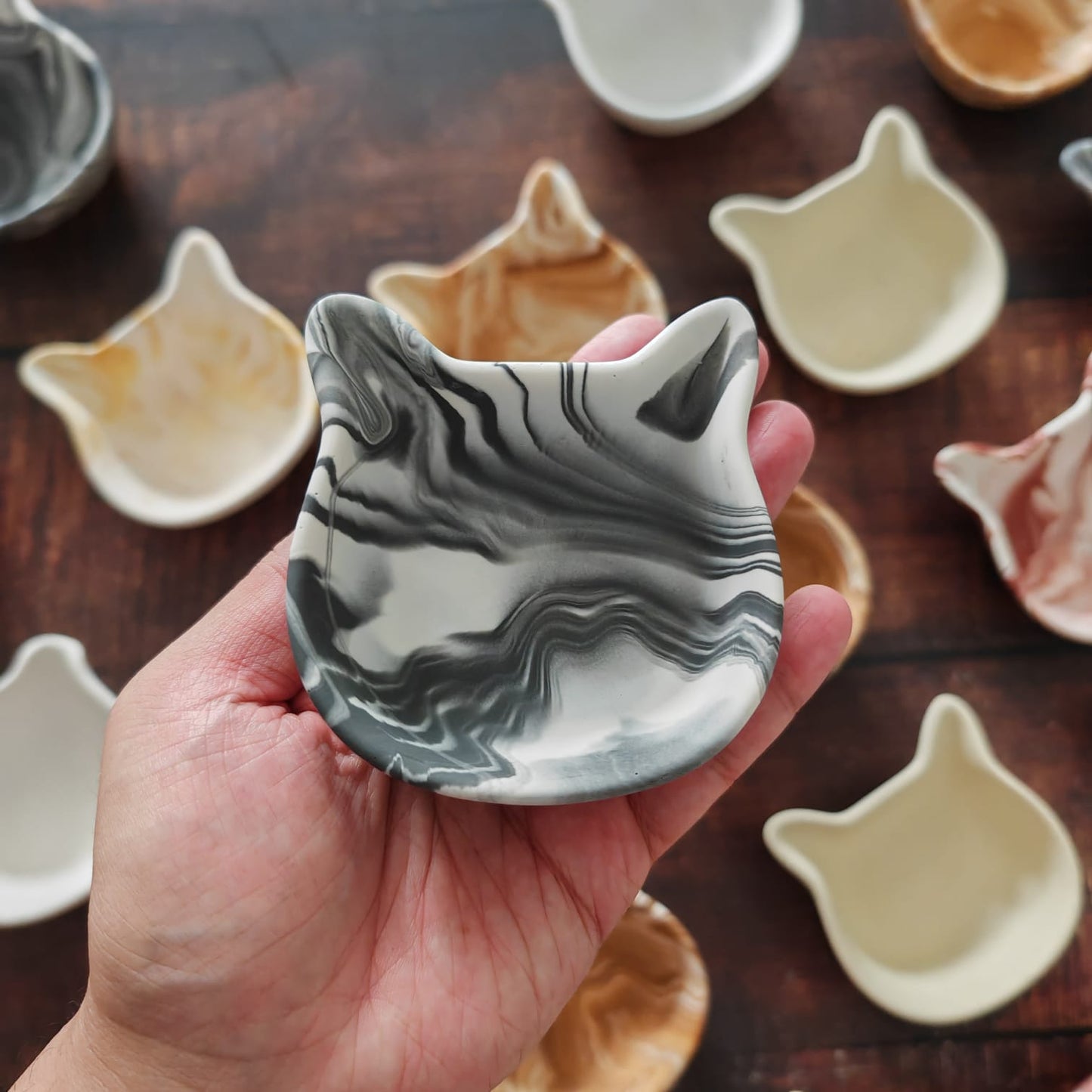 Cat head bowl (Marbled)