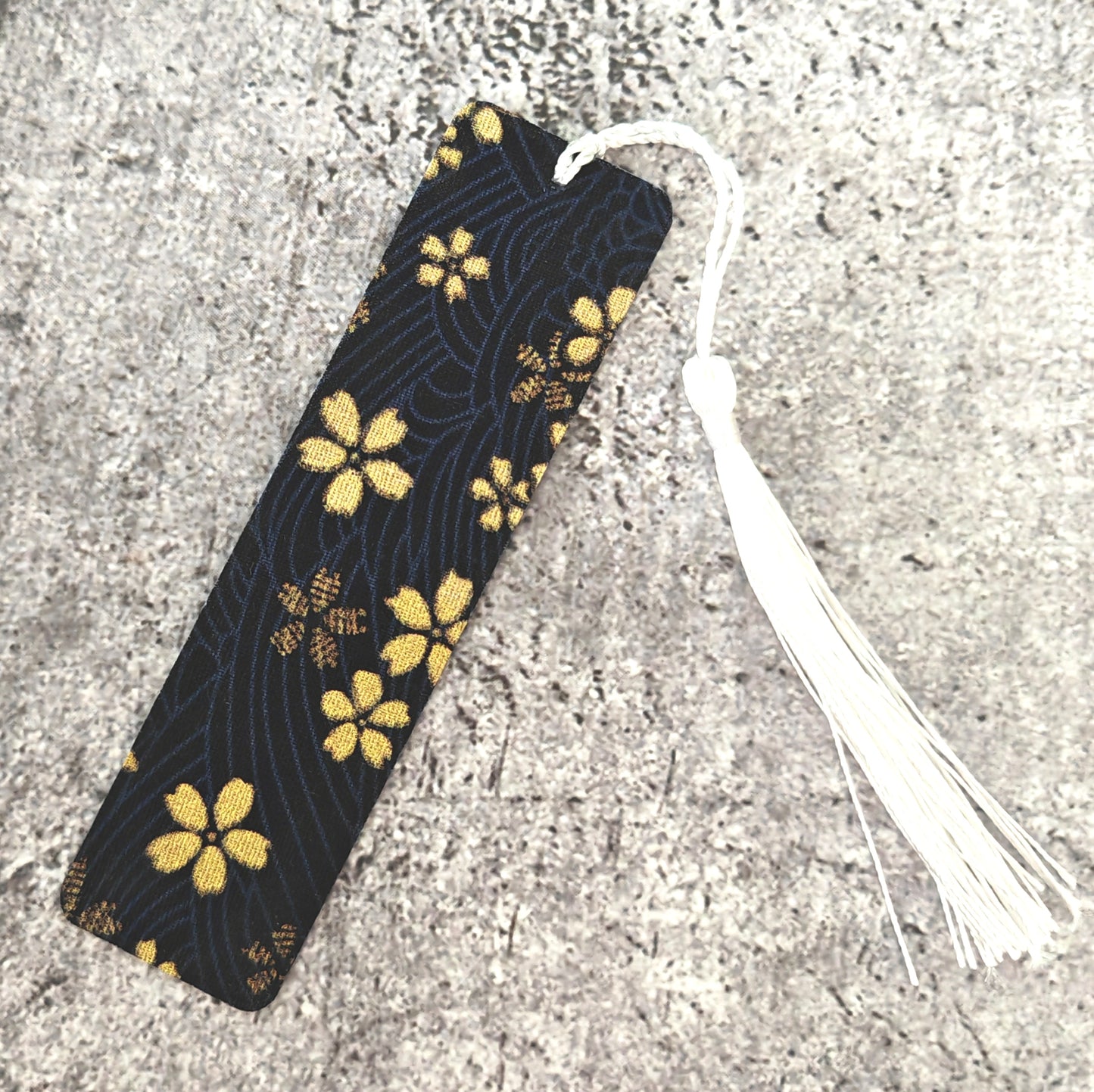 Fabric Bookmark - Blue Sakura