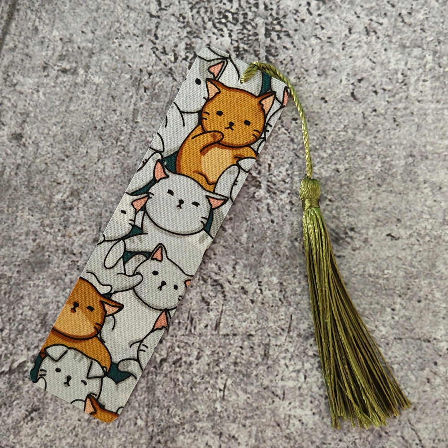 Fabric Bookmark - Cat Family