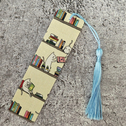 Fabric Bookmark - Library Cat