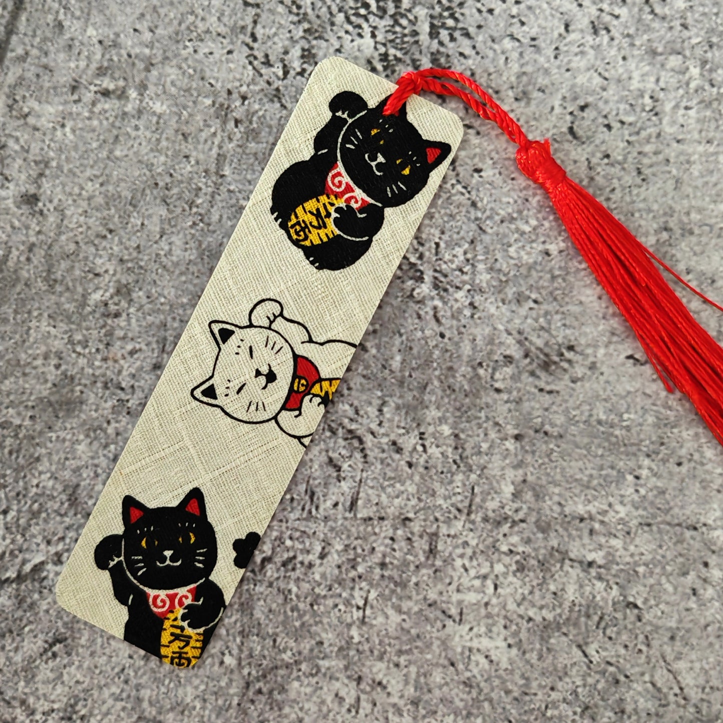 Fabric Bookmark - Fortune Cat