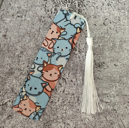 Fabric Bookmark - Pink Cat Family