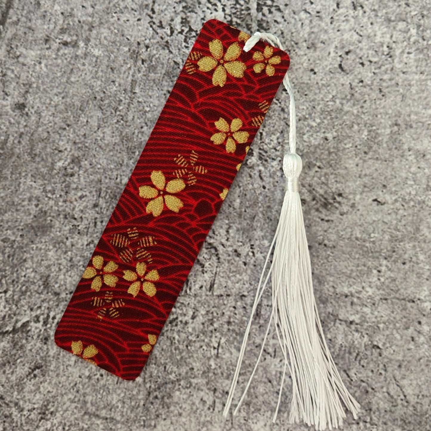 Fabric Bookmark - Red Sakura